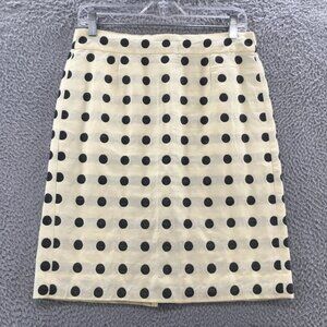 J.Crew Straight & Pencil Skirt Womens 4 (actual 30x21.5) Yellow Polka Dot Casual